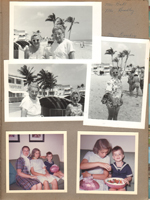 Hollywood Beach - Neptune - Mrs Ball and Mrs Bradley on beach, Neptune behind. Rosemary, Susan, alan with large Easter egg from Mrs Powers