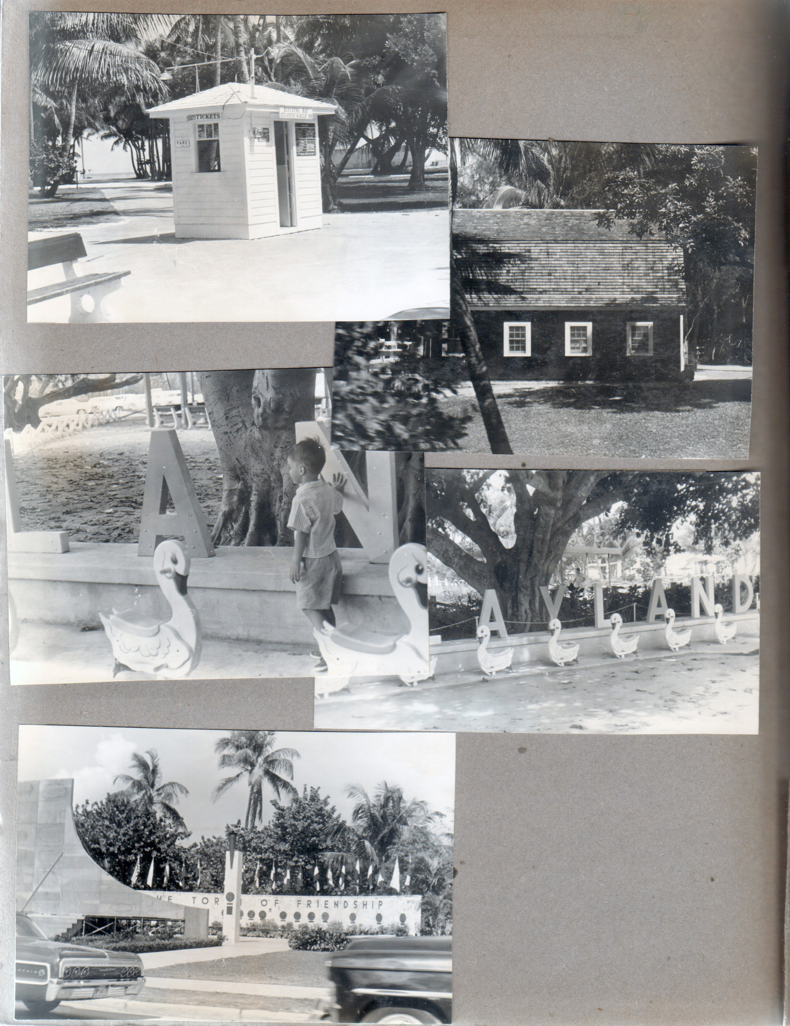 Florida - Biscayne Bay ticket booth. Playland - Alan. Torch of Friendship JFK memorial