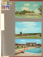 1962 and 1963 Christmas Seals. Postcard 76170-B - Saxon's Restaurant and Candy Kitchen - Montgomery, ALA. Postcard 3DK-1411 - Holiday Inn Dothan, ALA. Postcard 13368-B - Horse Cave Motel - Horse Cave, KY