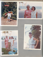 Alan with parrots on arms at Parrot Jungle. Hollywood Beach - Neptune - Agnes Benfield and Rosemary. Agnes and Charles Benfield and Rosemary on broadwalk. Irma Davis (Neptune owner)