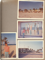 Hollywood Beach - Neptune from beach. Alan at Woodbury Apartments mosaic. Neptune from the south. Alan on beach.