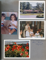 Carole and Cindy. House 9311 N. Parkview Dr, Baton Rouge 15, LA. at 3845 Capitol for Warren's birthday - Dave, Sara and Warren, Ronnie and Alan. Poppies at 6122.