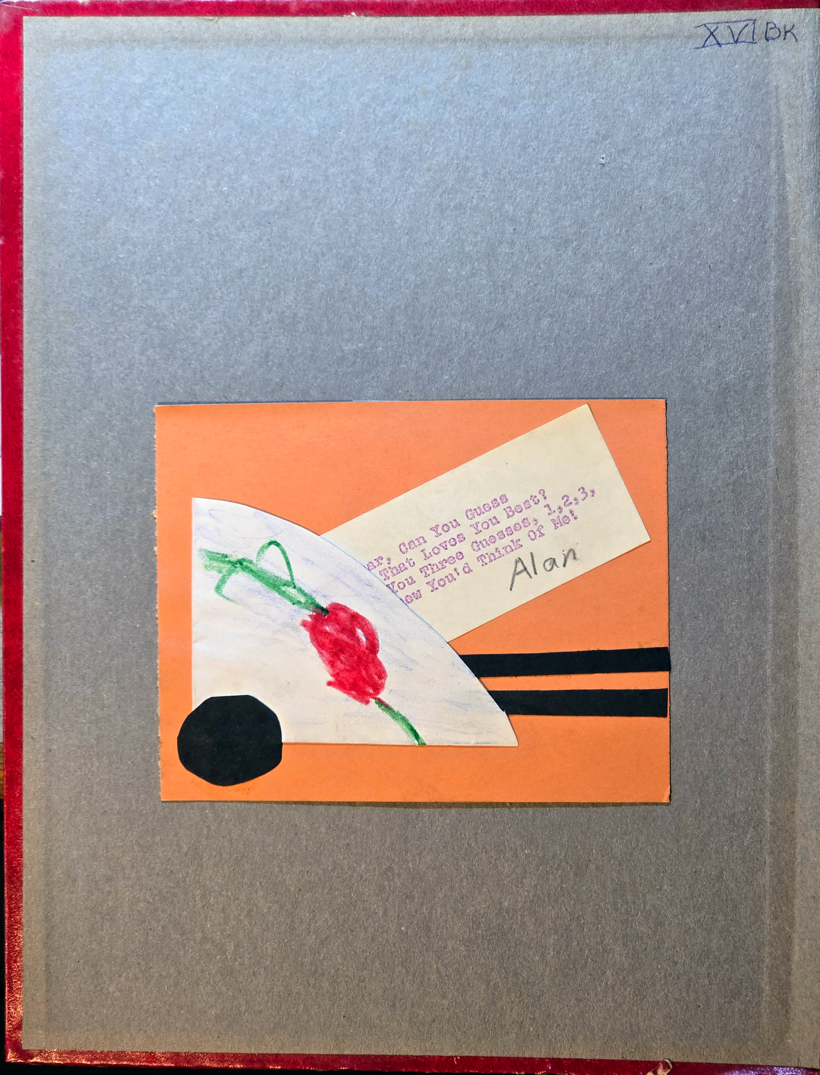 inside cover - Mother's Day card from Alan