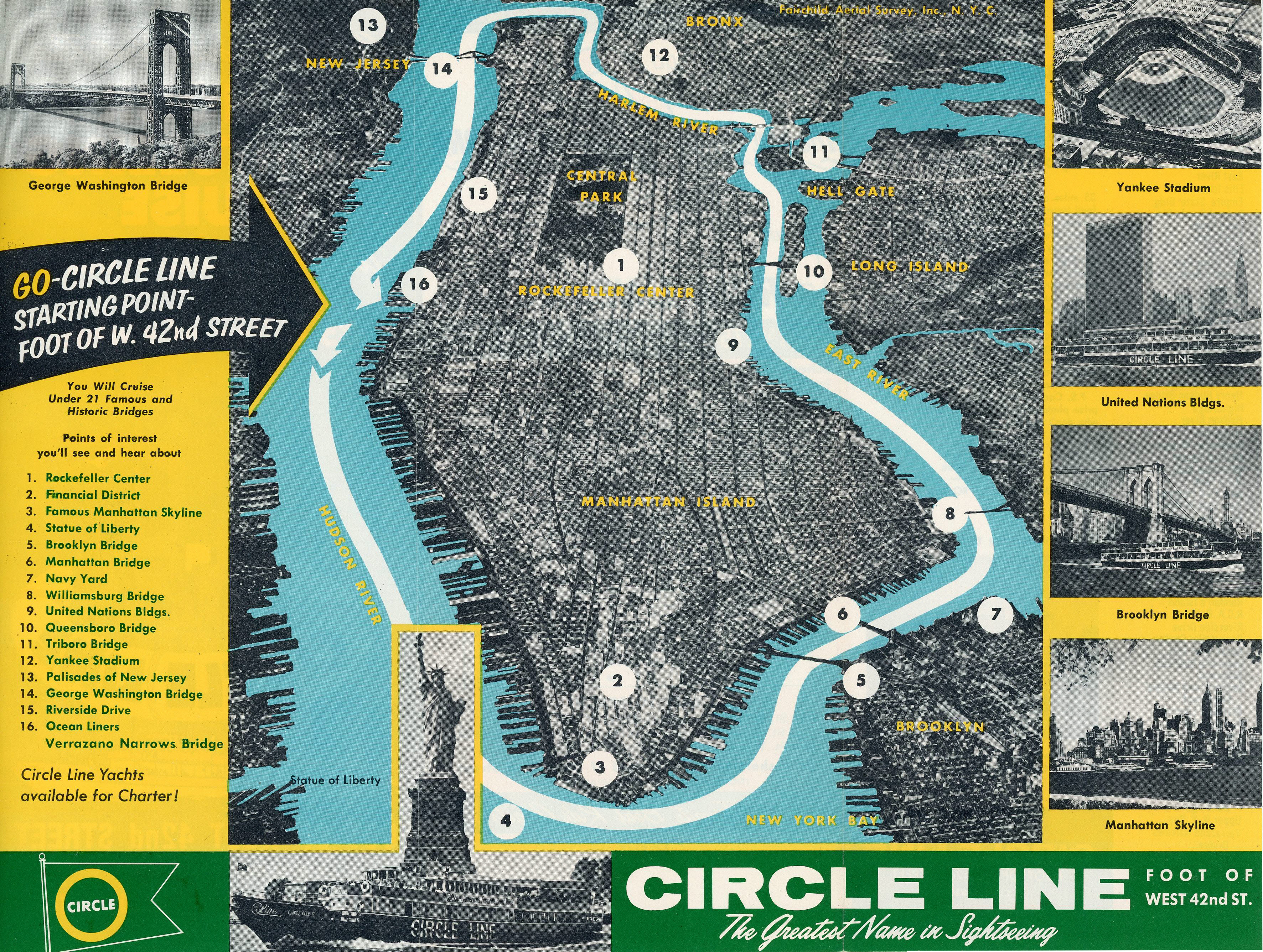 New York World's Fair trip - brochure - Circle Line 3 hour sightseeing cruise