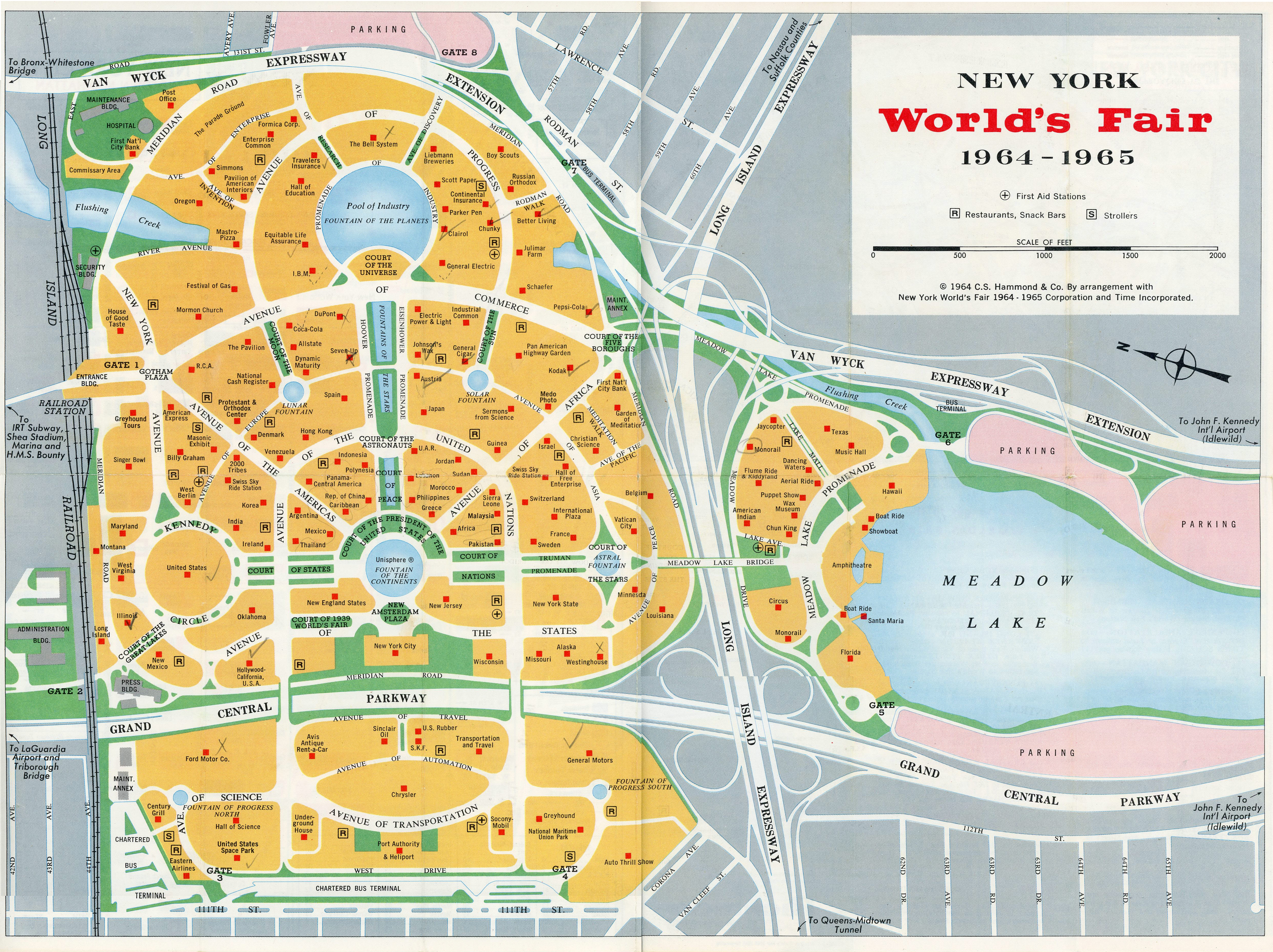 New York World's Fair trip - New York World's Fair Visitors Map courtesy Richman Brothers