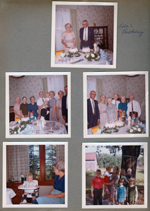 Lela's birthday. Bonnie Barrick, Fran, Sophia, Robert, Bobby, Joanne. Fred, Lela Blair, Letsingers, Agnes, Everett. 