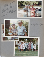 Bedford guests - Lida May Lehman, Florence and Claud Harrell - Lida May, Vonnie, Florence. Joe, Sara, and Warren. 