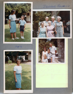 6122 yard - Rosemary and Alan. Draper reunion - Bedford - Smith siblings - Florence, Joe, Vonnie, Arthur, Lida May. Eleanor, Bob, Bruce, Brian Edelman.