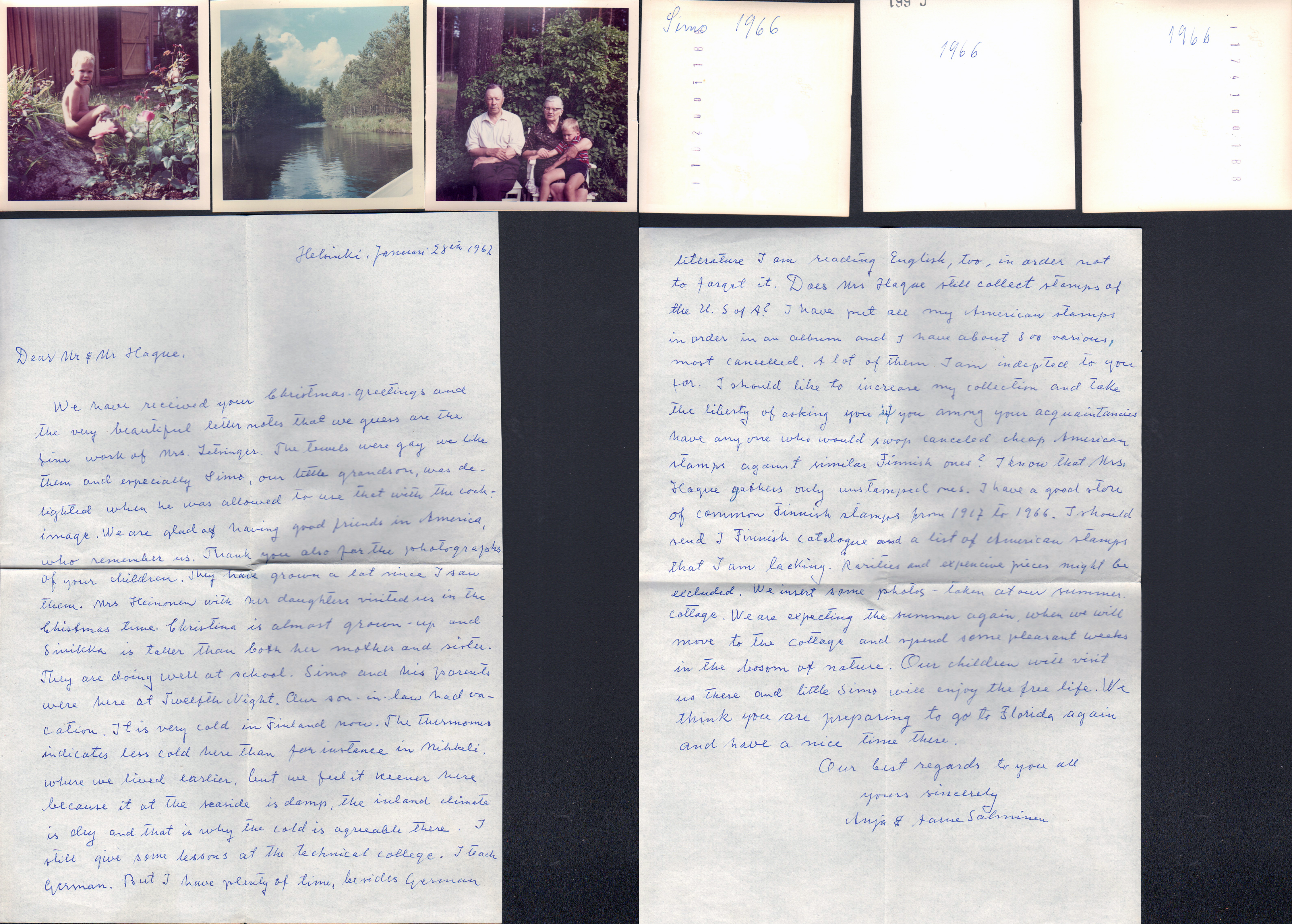 Letter and photos from the Salminens in Finland