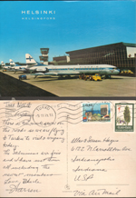 postcard from Warren about visiting the Salminens in Finland
