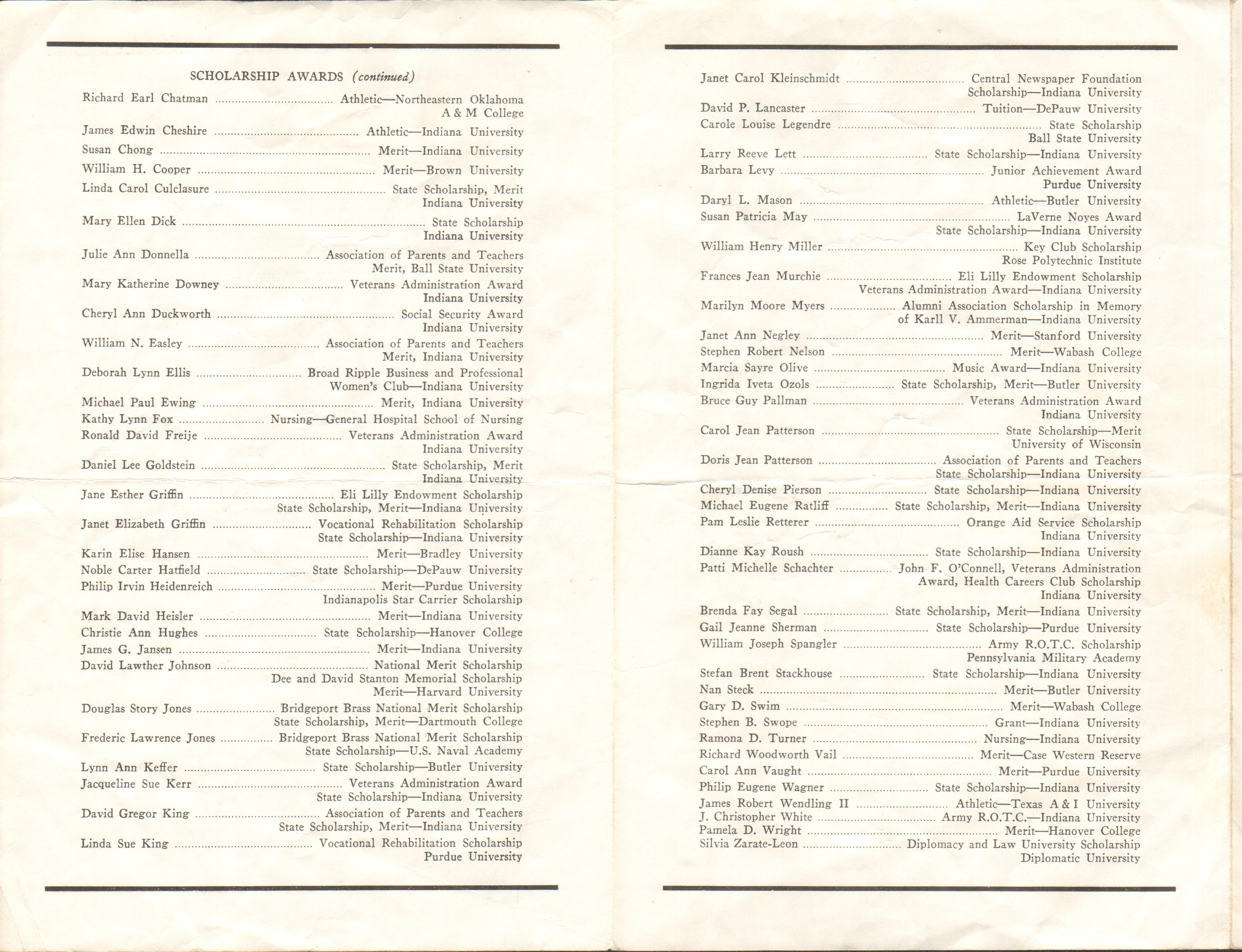 BRHS 1970 Commencement program