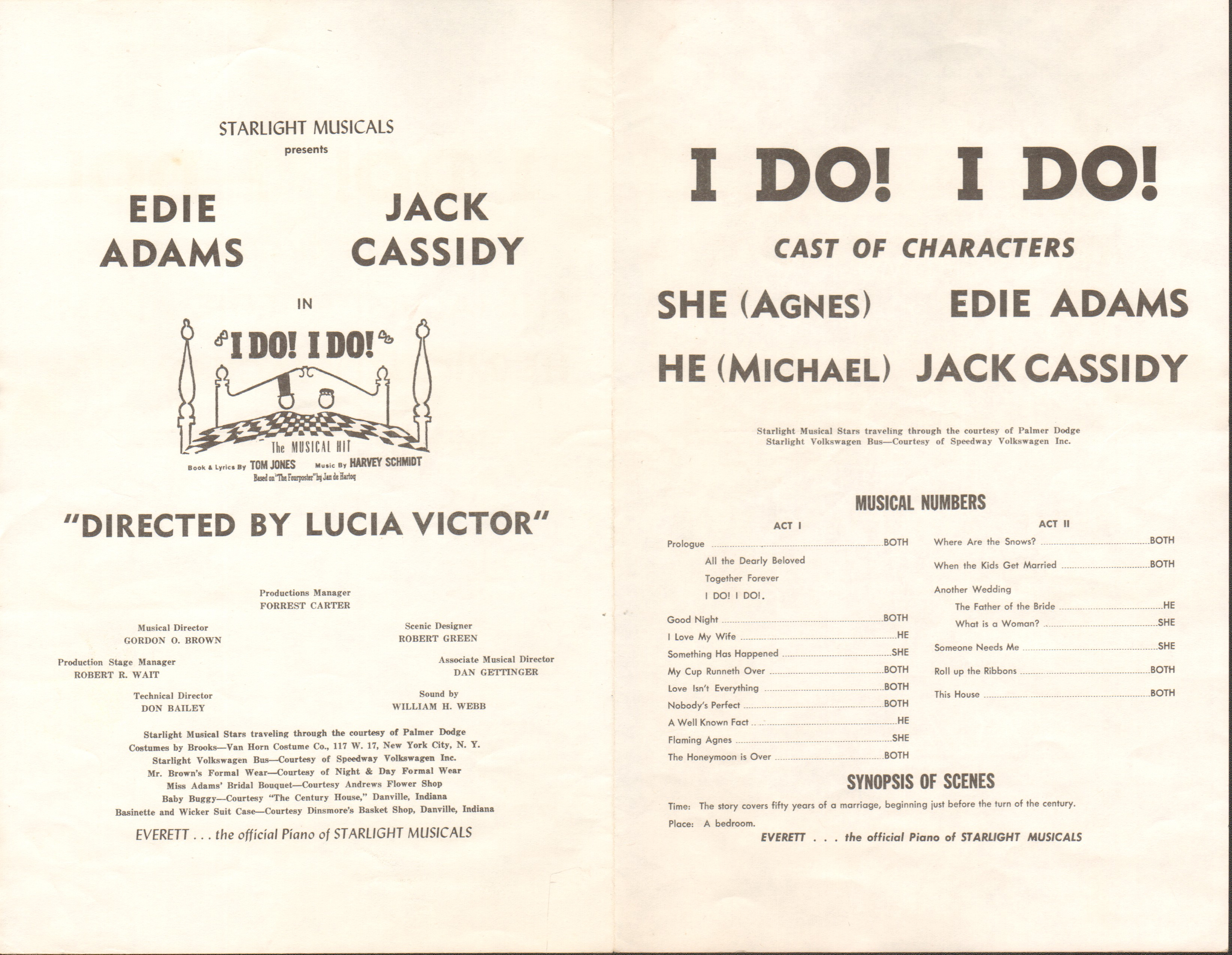 program - Starlight Musicals - I Do! I Do! - Edie Adams and Jack Cassidy