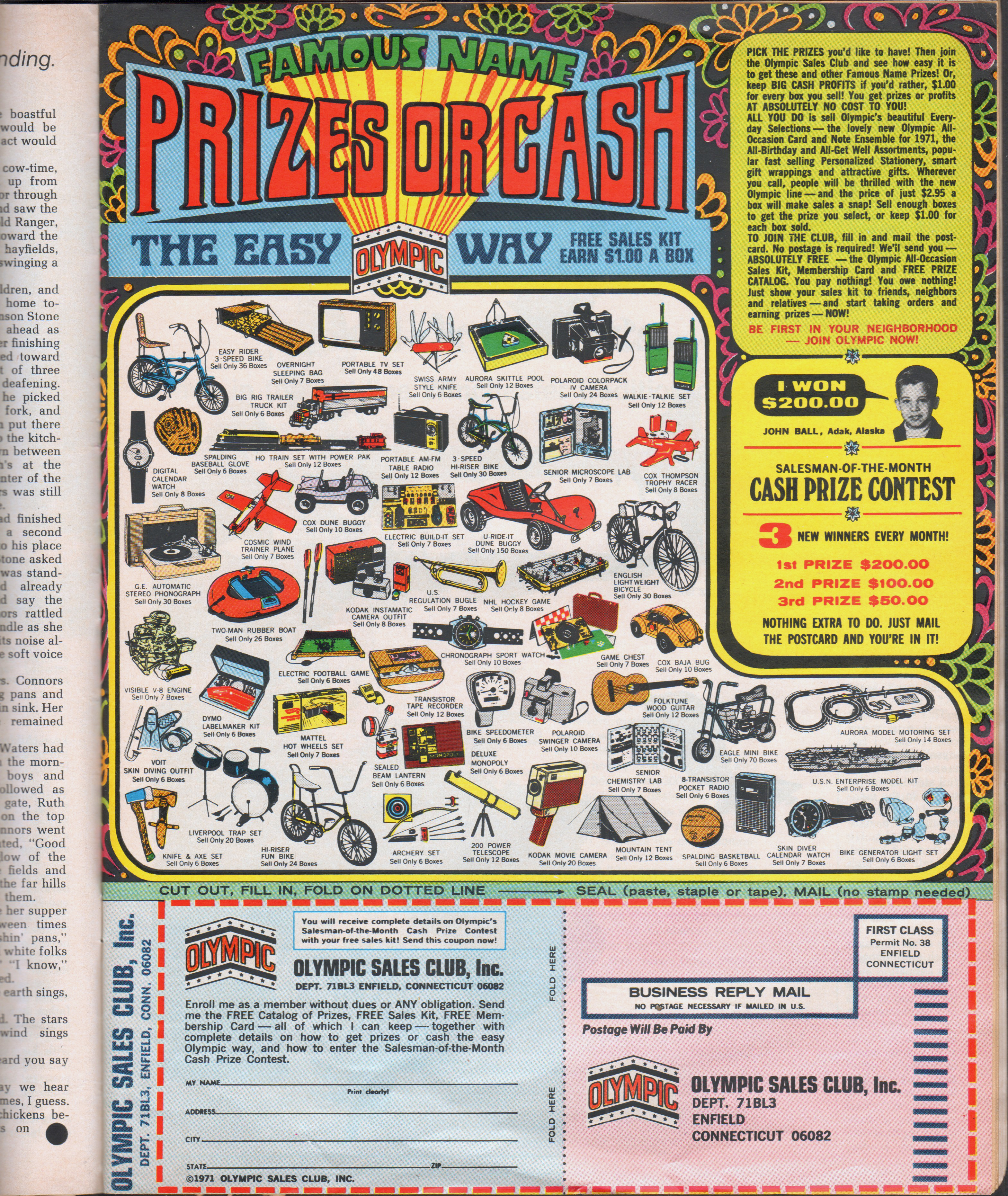 magazine ad - Olympic Sales - prizes or cash