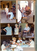 Draper Reunion - Bedford. Aug 13, 1973 - (top left) Sara Letsinger. (top right) Harry Woodruff, Lew Murphy, Arthur Smith, Curt Letsinger.
