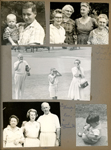 Draper Reunion at Bedford Aug 1961. Dave, Ronnie. The Smith sisters - Louise, Lida May, Florence, Vonnie. Susan with movie camera. Lew Draper, Eve, Aunt Oma Draper. Alan.