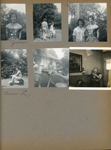 6122 - Jane and Ann Letsinger, Susan, Alan. Ann on Irish Mail. Lida May with flowers on sofa.