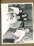 3845 dining room - 8x10 B&W - Jan 1962 when David had a birthday - Susan, Ronnie, Rosemary, David, Betty, Curt, Bonnie.
