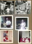 6122 June 1962 birthdays - Susan, Karen, Alan, Beth Gootee? Eddie. 3845 porch - Curt and Vonnie with Jonquils. Helen, Carole and Cindy. Ronnie and Alan on sofa.