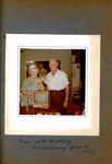Vonnie and Curt 46th wedding anniversary June 30 1968 (incorrect - married June 30, 1921, so either 67 or 47th) photo with new TV - 6122 dining room.