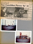 Newspaper clipping - Susan lunchboxes. David Letsinger's Shell station at 21st and Arlington.