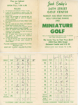 Jack Ensley's 56th Street Golf Center - mini golf scorecard.