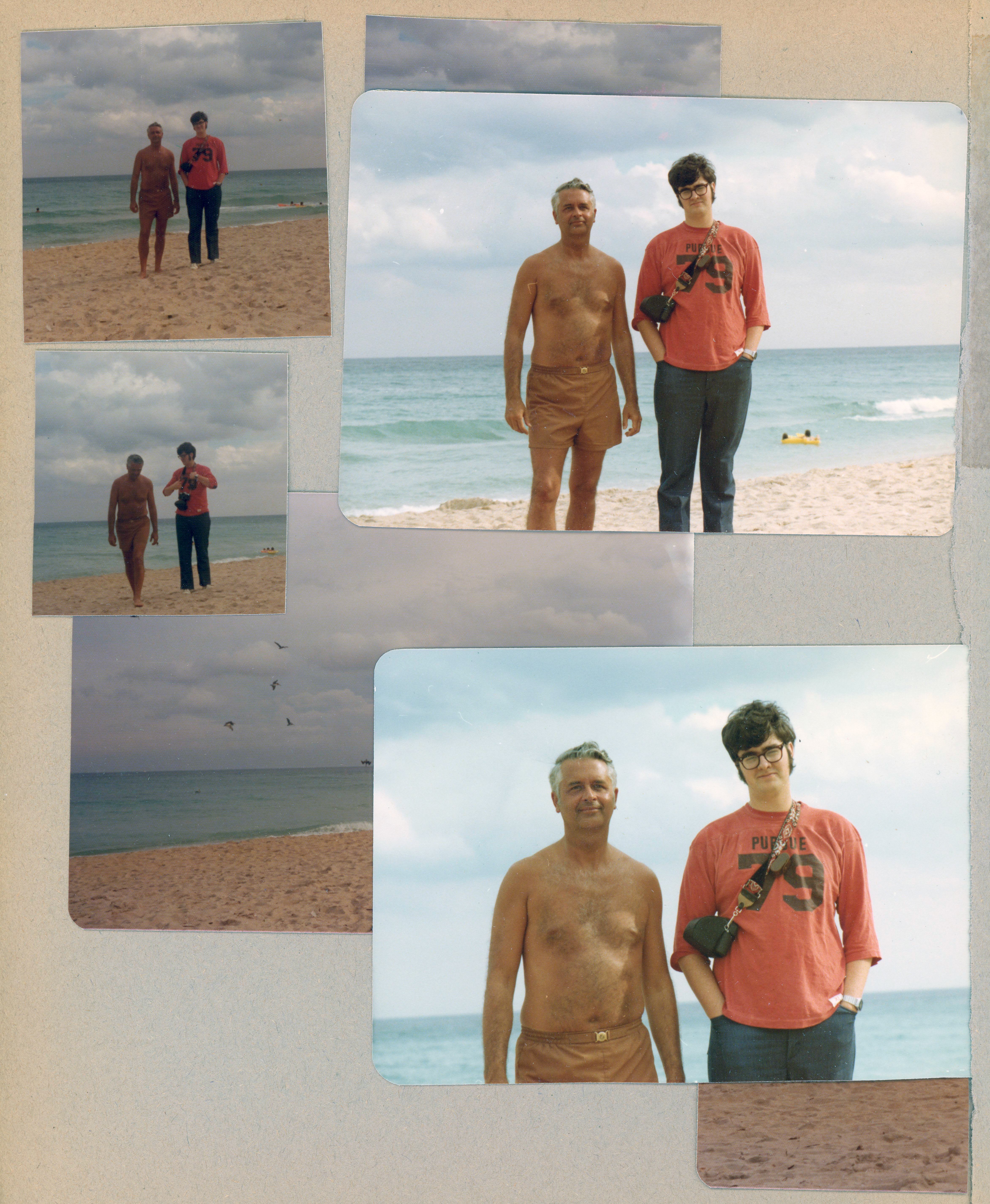 Florida trip - Hollywood - Neptune - John and Alan on beach - Pentax.