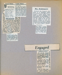 newspaper clipping - Judith Pennington, daughter of Mike Lobraico, obit. newspaper clipping - Glen Orewiler obit. newspaper clipping - Florence Holzhausen obit. newspaper clipping - McWhirter-Susan Krise engagement.
