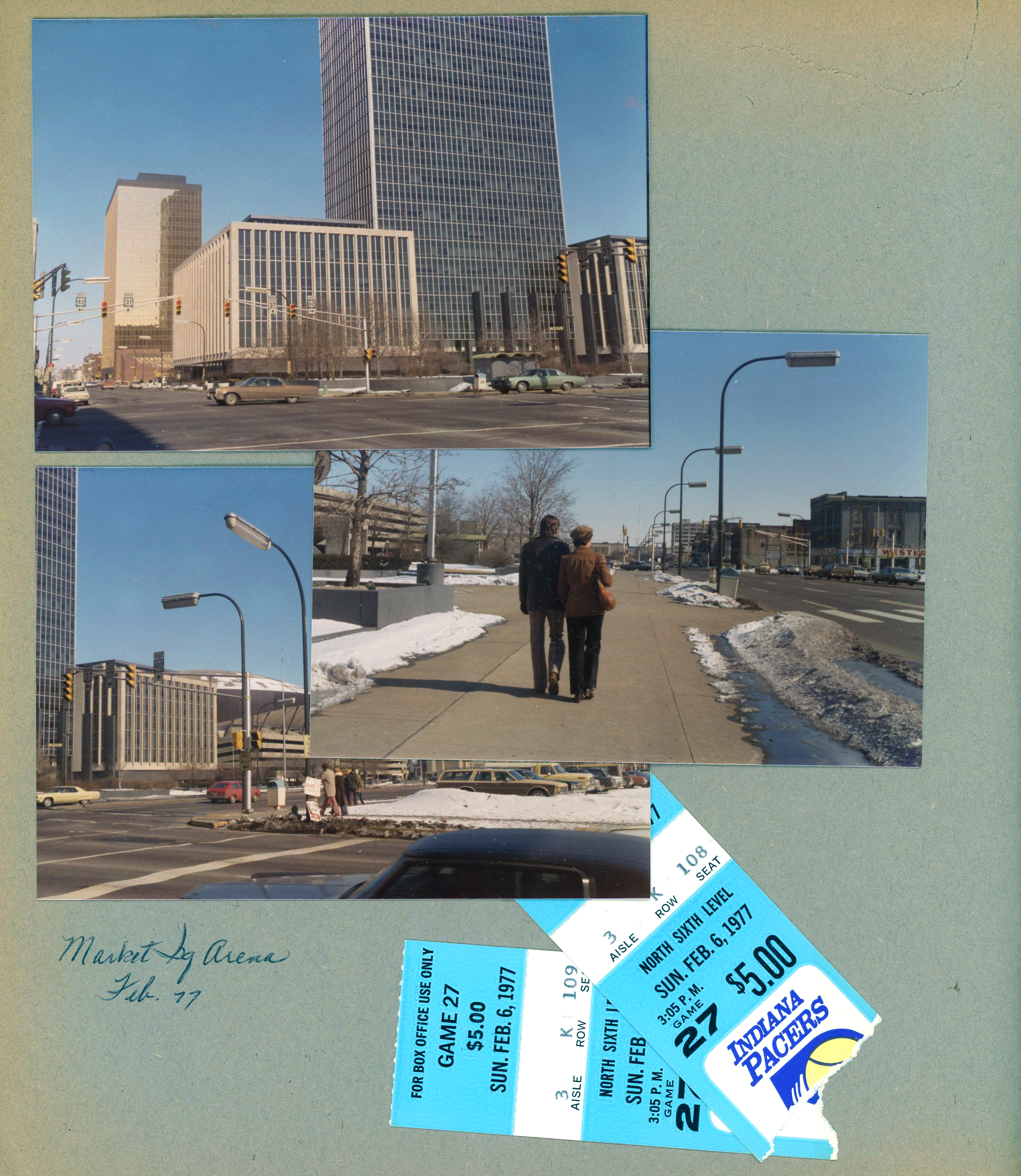 Downtown Indianapolis - City-County Building. Market Square Arena. Pacers tickets $5.
