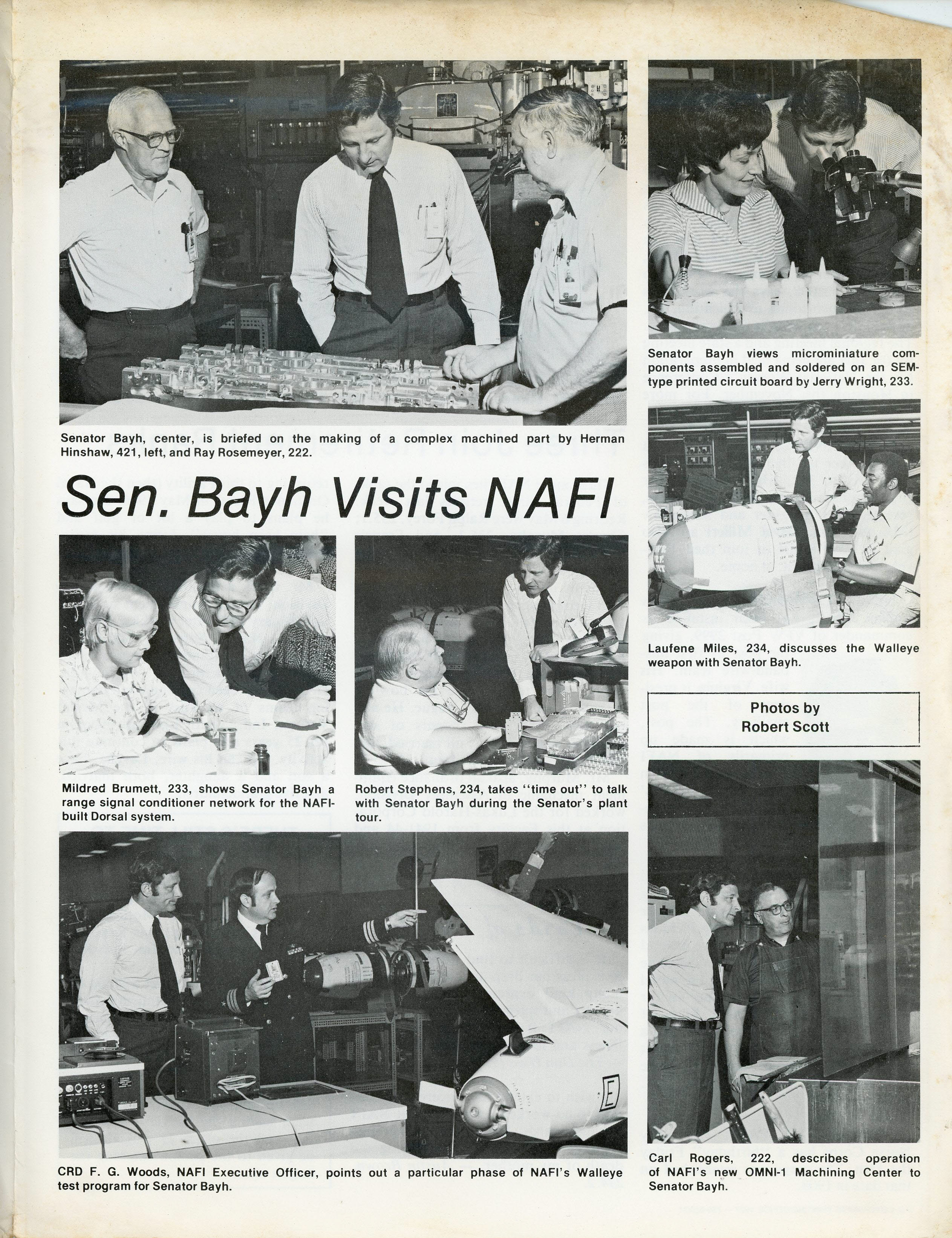 NAFI Beamrider - 12 May 1977 - Senator Bayh tour