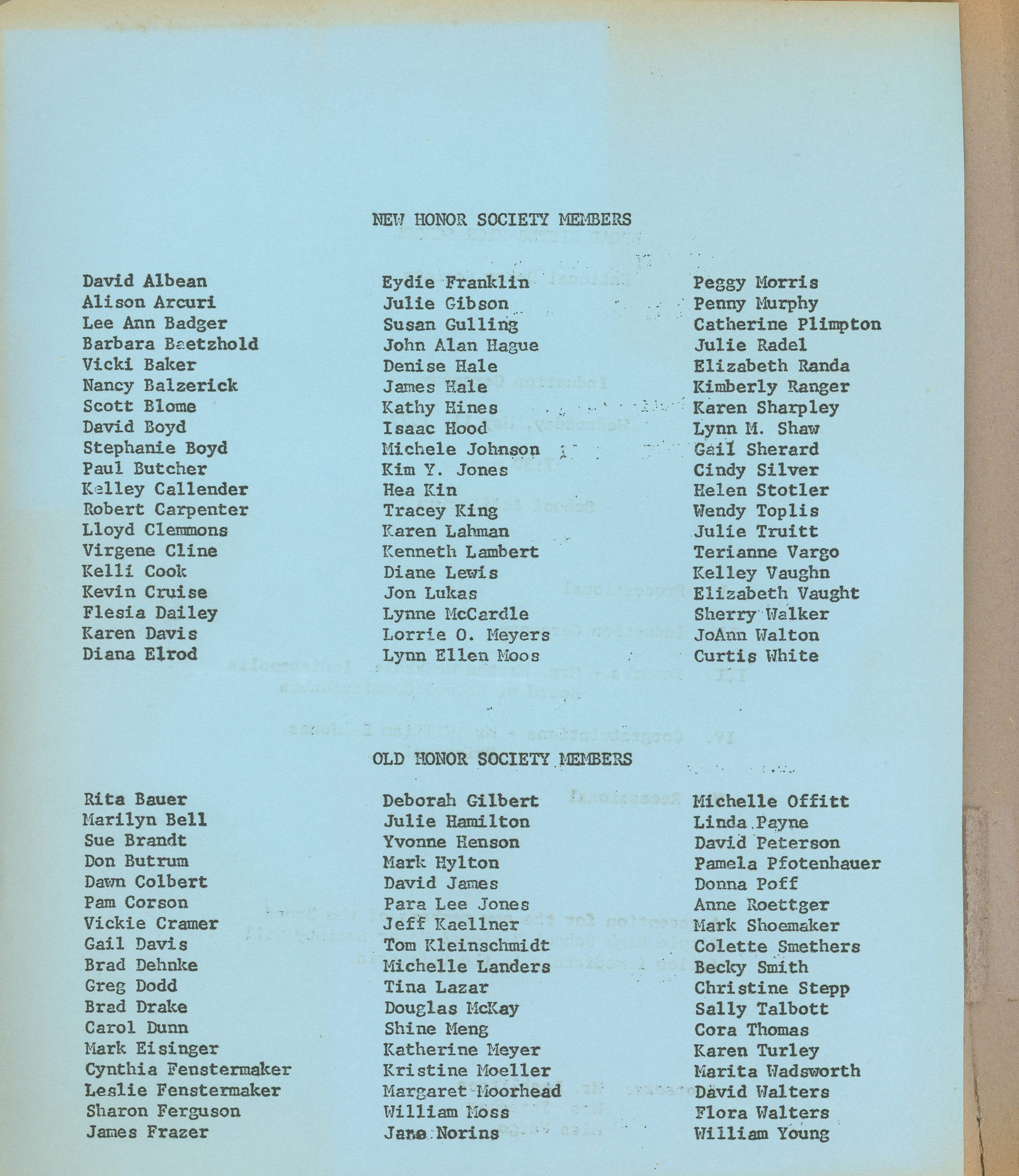 BRHS National Honor Society program - Alan