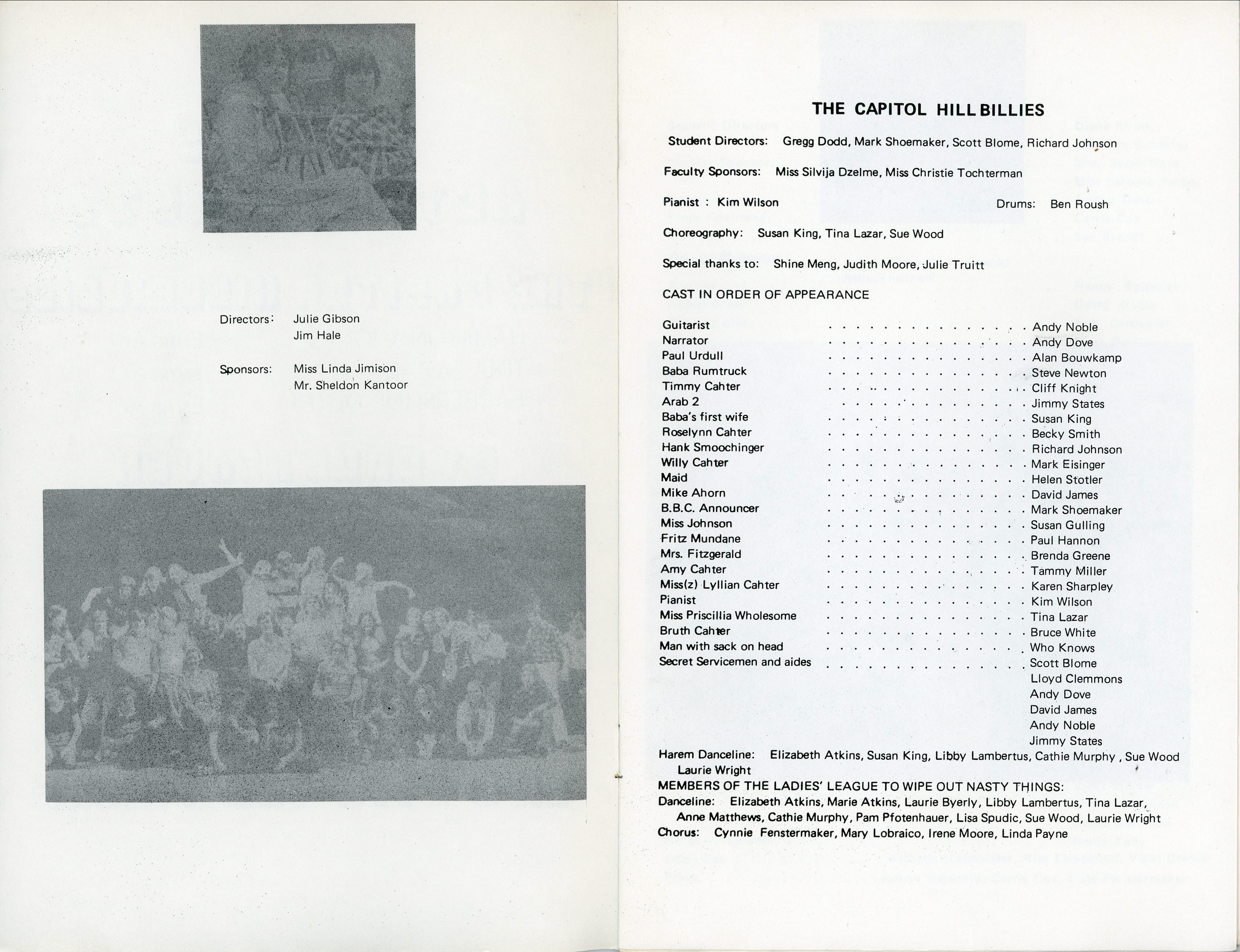 BRHS Ripples 1977 program - The Capitol Hillbillies - Julie Gibson and Jim Hale.