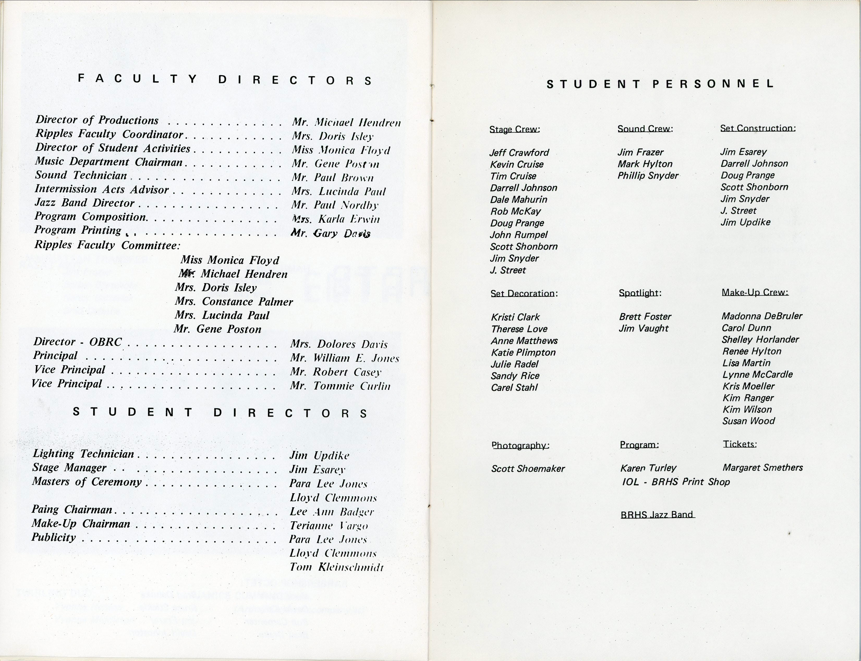 BRHS Ripples 1977 program