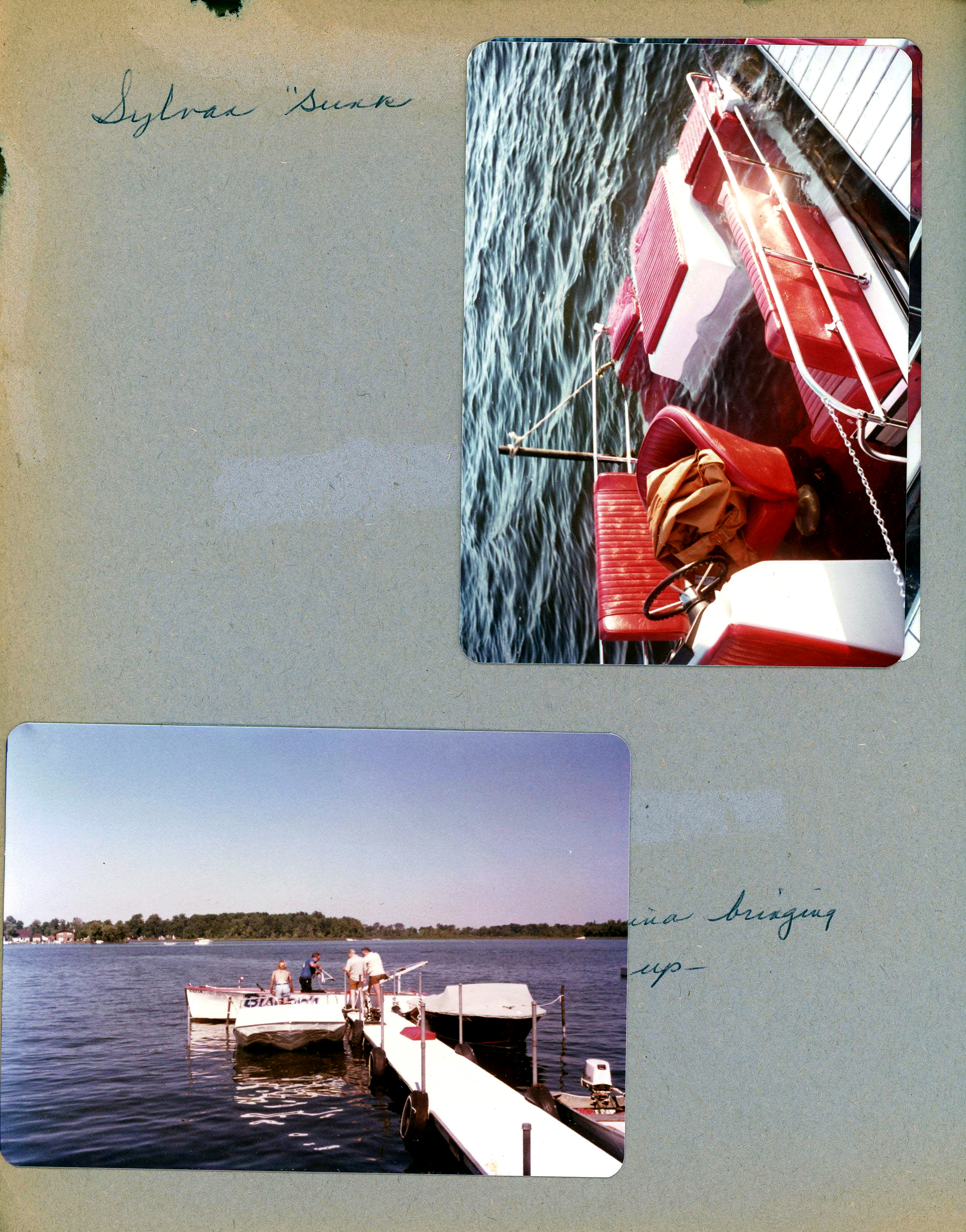 Wawasee - Sylvan sank. Harkless Marina raising Sylvan.