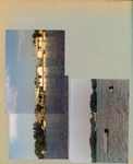 Wawasee - panorama of houses behind from channel. Sailing.