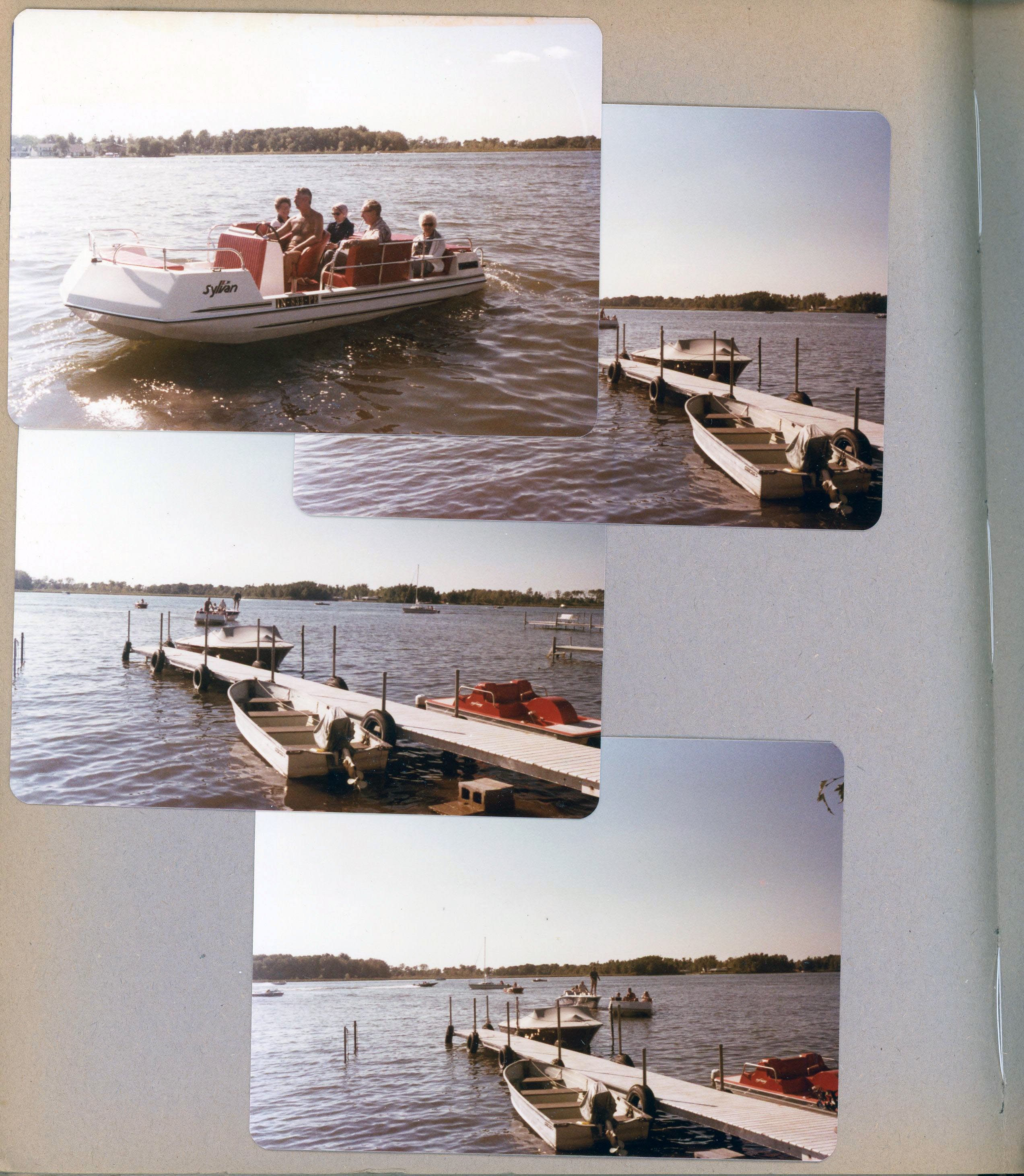 Wawasee - Sylvan - John, Girstle and Helen, Margaret Fuller and Edith?. Sylvan towing back the Master Blaster!