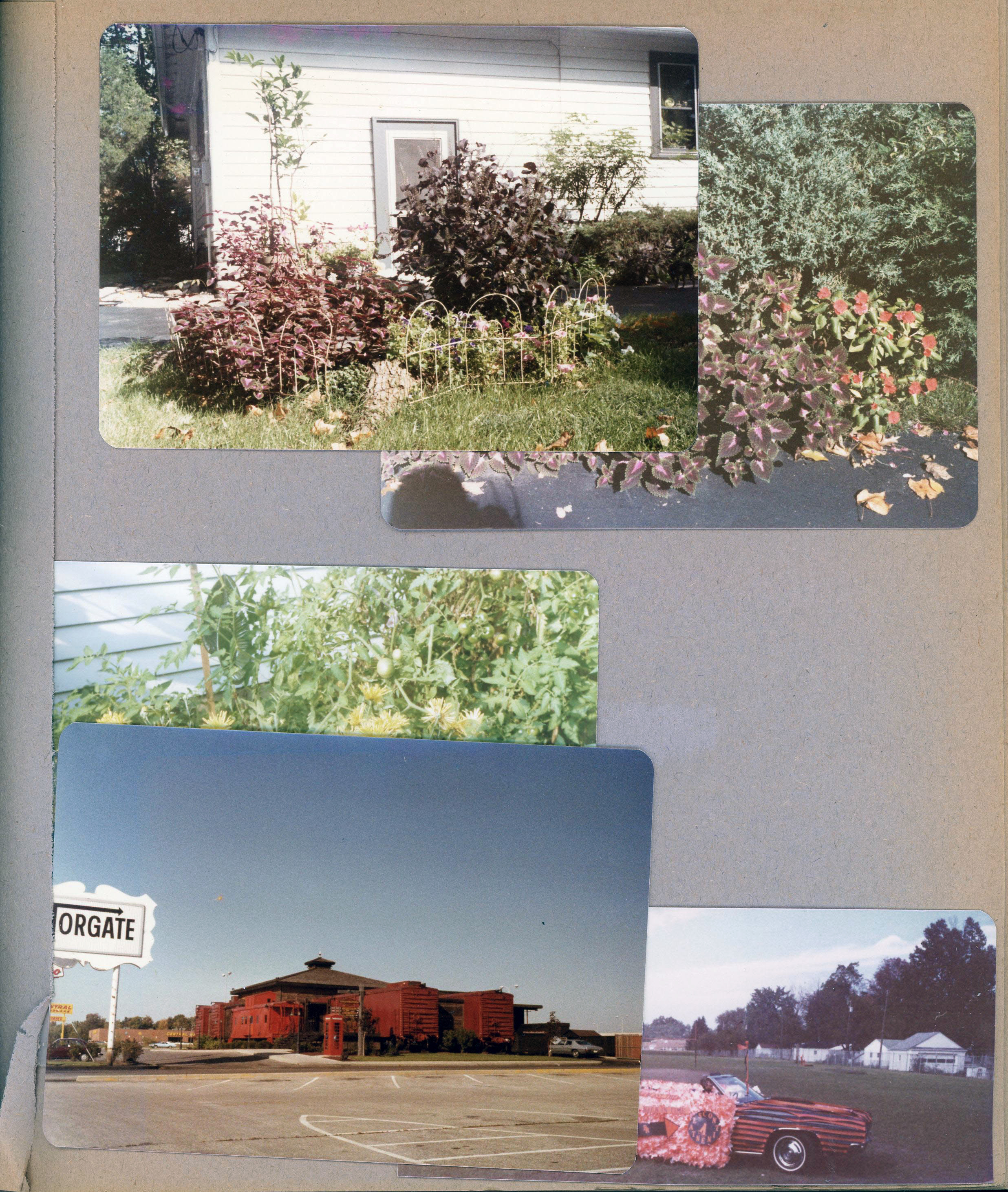 6122 side of house - plants. Norgate Shopping Center - 72nd and Keystone - Victoria Station Steak House. BRHS Homecoming float - Galaxie 500.