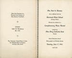 Rosemary's and Helen's recital program - Sherwood Music School - Mrs Earl A Thomas - North Methodist Church