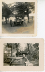 John and Glen with old Ford, maybe 8815. John with car in alley - unknown location.
