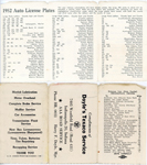 loose items - pocket card of Indiana license plate letters - Doyle's Texaco Service - 7405 Westfield Road.