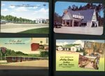 postcard Valdosta Motel. postcard El Rose Motel - Huntsville, Alabama. postcard Horne's Shell and store. postcard Joe Sweeny's Hobby grove Gardens and Palm Terrace - Tampa, Florida. 
