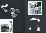 Susan with cat. with pigs. June 20 1954 - Nora Hague, Helen, John, Nora Dawson.