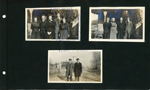 Fern Cottle, Girstle, Martha Manuel Hughbanks. Russell Roberts and Girstle Hague standing in road in front of house - Roberts house?