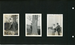 Edith? on tree. Girstle behind tree. Kathryn Kilgore Rodeboslyn? and Girstle standing in road