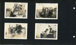 Russell Roberts and Girstle with others in car. Russell, Edith and Edna standing by car. looks like Girstle on see saw.