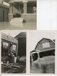loose photos - Cow on porch New Albany flood (back says Nitha and Edna want copies). Edith Spaulding on Main Street Feb 1937. Home of AJ and Edith Spaulding - Main Street Parsonage during the flood