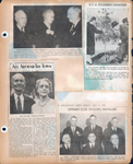 newspaper clipping - John B Hessong heads OES committee at Cadle Tabernacle. newspaper clipping - JK Hessong at John Strange plants tree. newspaper clipping - The Charles Dawsons 50th - Alice Heaton - Fairgrounds. newspaper clipping - Optimist Club  officers