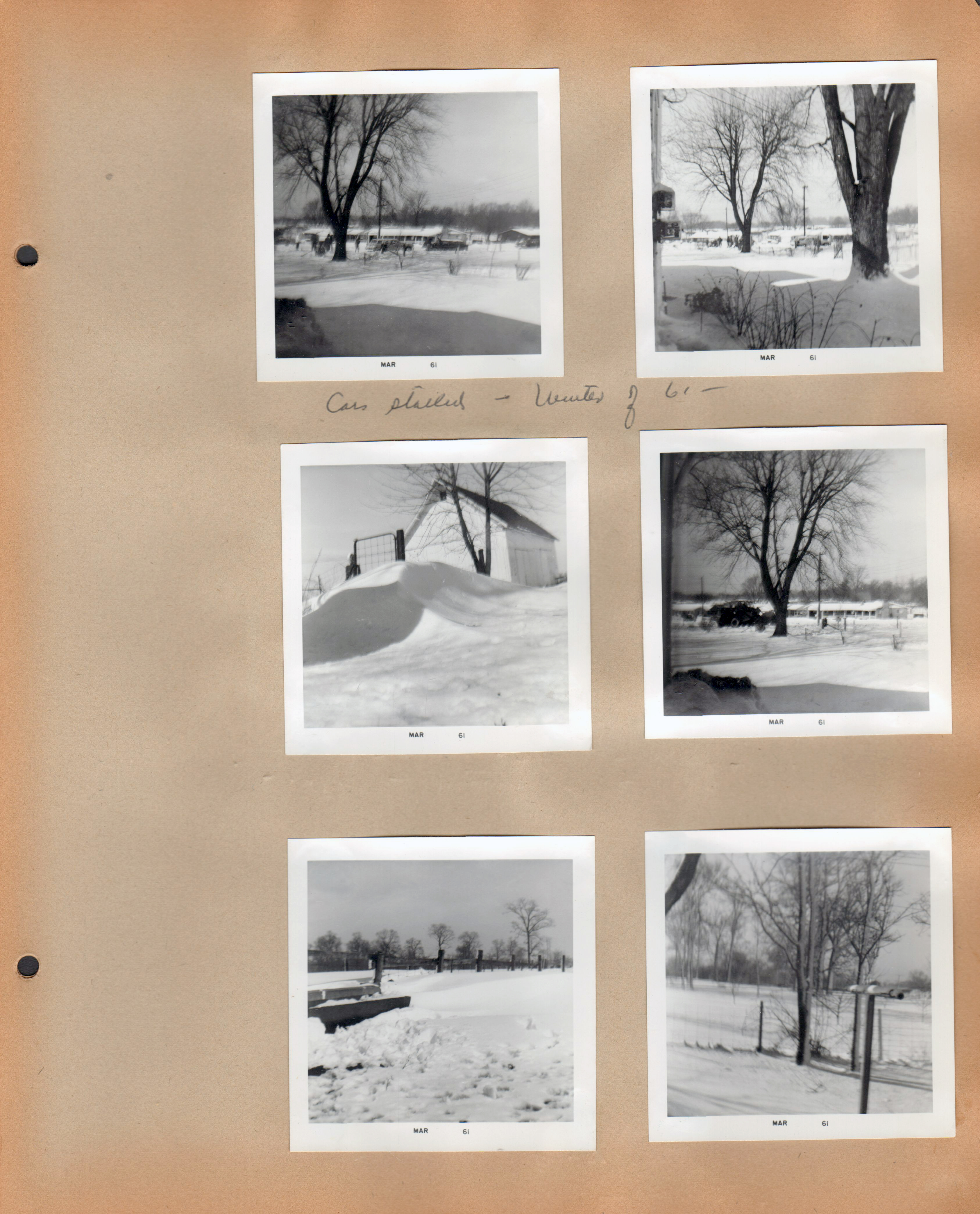 8815 Haverstick - cars stalled in snow - winter of 61. barn