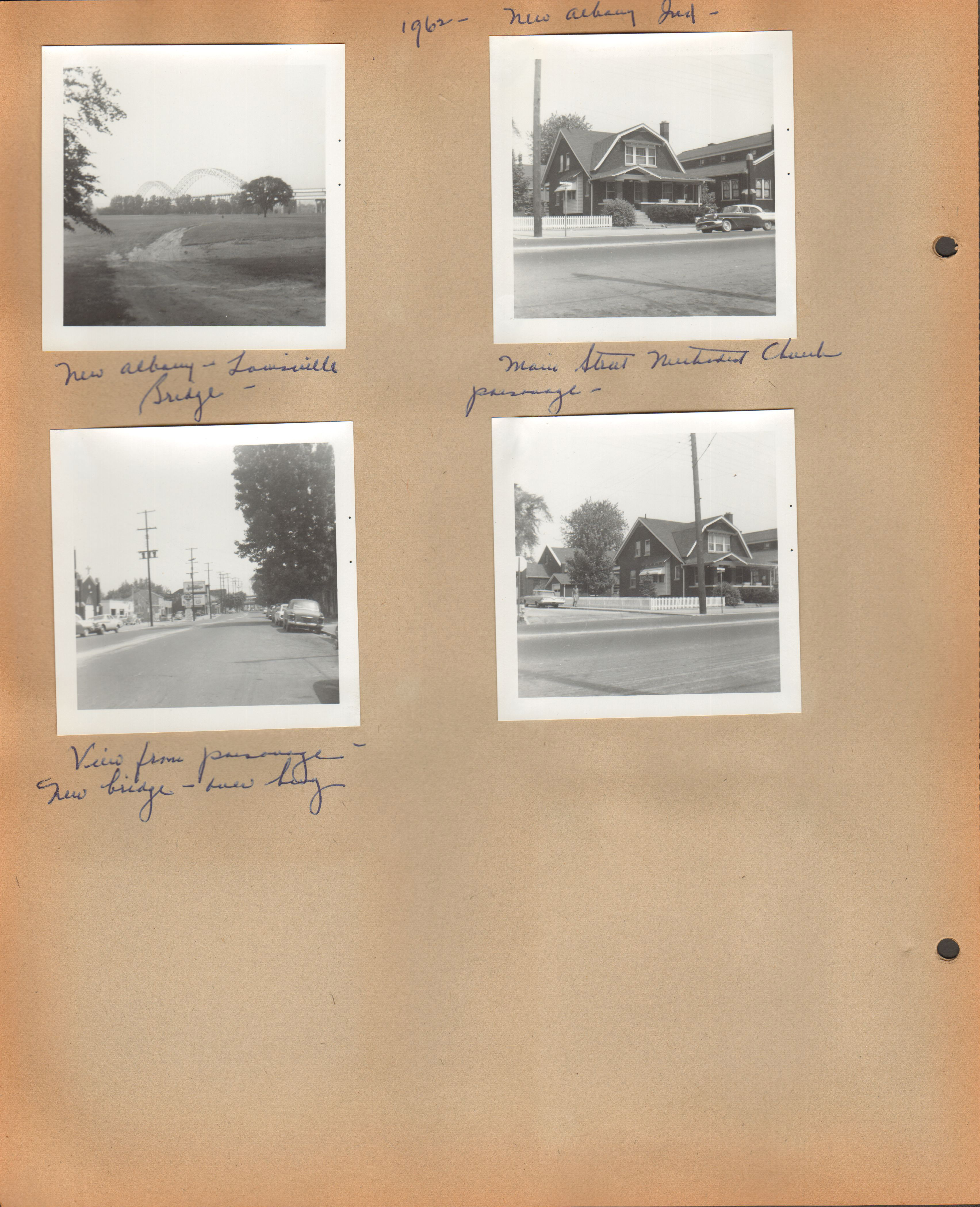 1962 - New Albany, Ind - New Albany - Louisville bridge. Main Street Methodist Church parsonage. View from parsonage - new bridge over _____