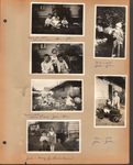6122 driveway side of house May 14, 1933 - Russie, Cac, Glen, John. with bicycle. November 1933 Doris Roberts with John and Glen behind house, laundry on line. John with Glen riding a Chief fire engine toy at back door. November 1933 John with Glen on stool on Do Our Part war flyer in yard by side of house.