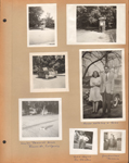 looks like John and man in street by large house. Car on Carrollton. Louise Dawson's home - Riverside, California - cat. John and Joe Whicker. Nora Dawson in bedroom kitchen (duplicate). Helen Edith Cox and John by car at 6122. John at State Park entrance.